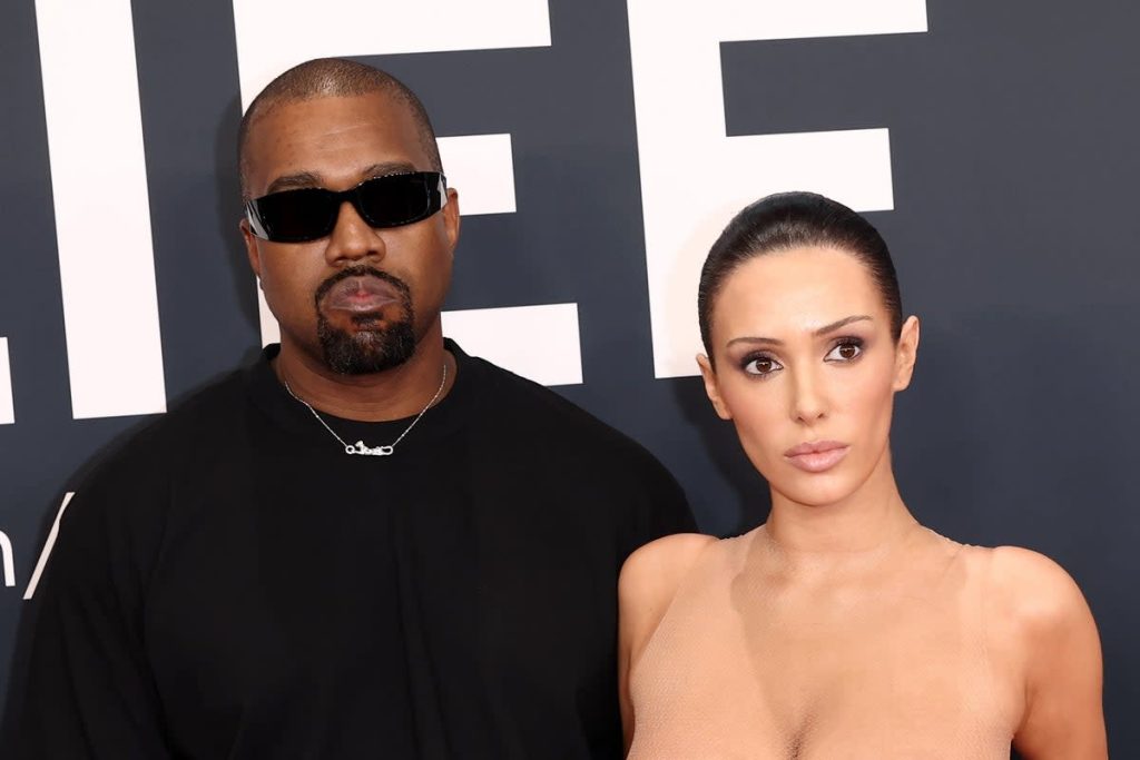 Kanye West and Bianca Censori pose