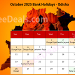 Bank Holidays October 2025 Odisha